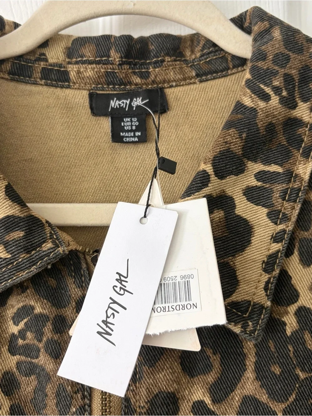 NWT Nasty Gal Brown and Black Leopard Zip Romper - Picture 3 of 3